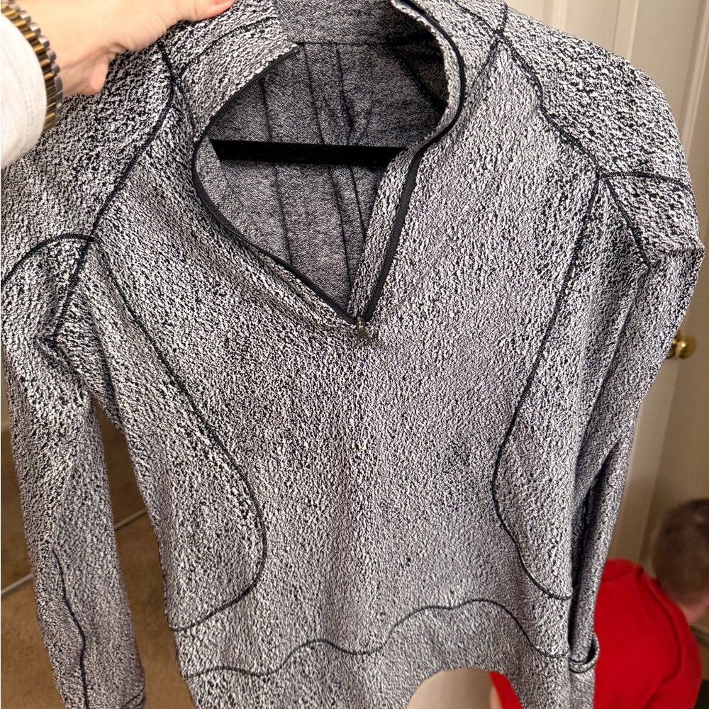 Lululemon has Gray Textured Quarter-Zip Pullover